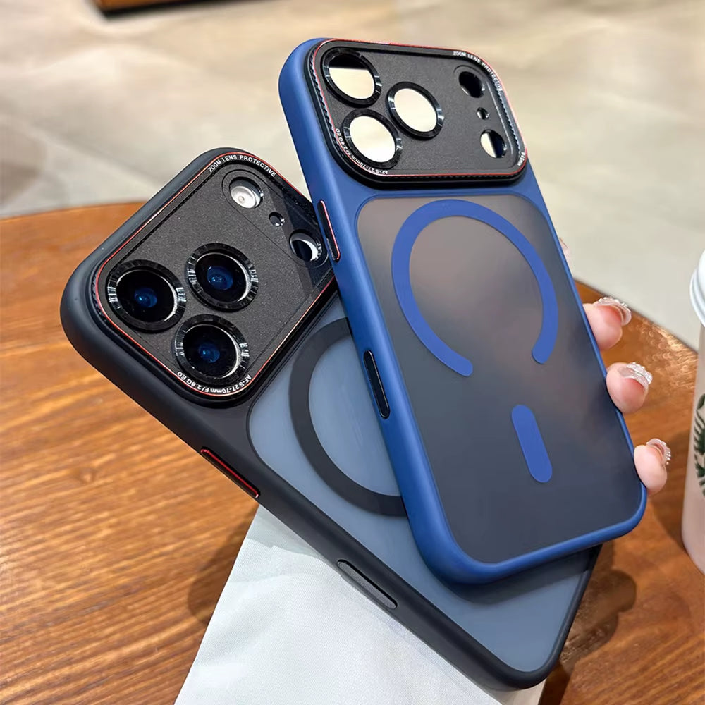 With Camera Control Butoon Case for Iphone 16 17 Pro Max Magsafe Case for Iphone 17 Air 16 plus Business Slim Matte Armor Cover