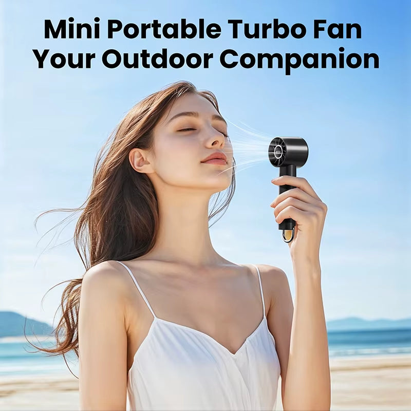 Portable Mini Fan, Handheld Fan with LED Display & Flashlight, 3 Speeds 2000Mah USB Rechargeable Battery Fan