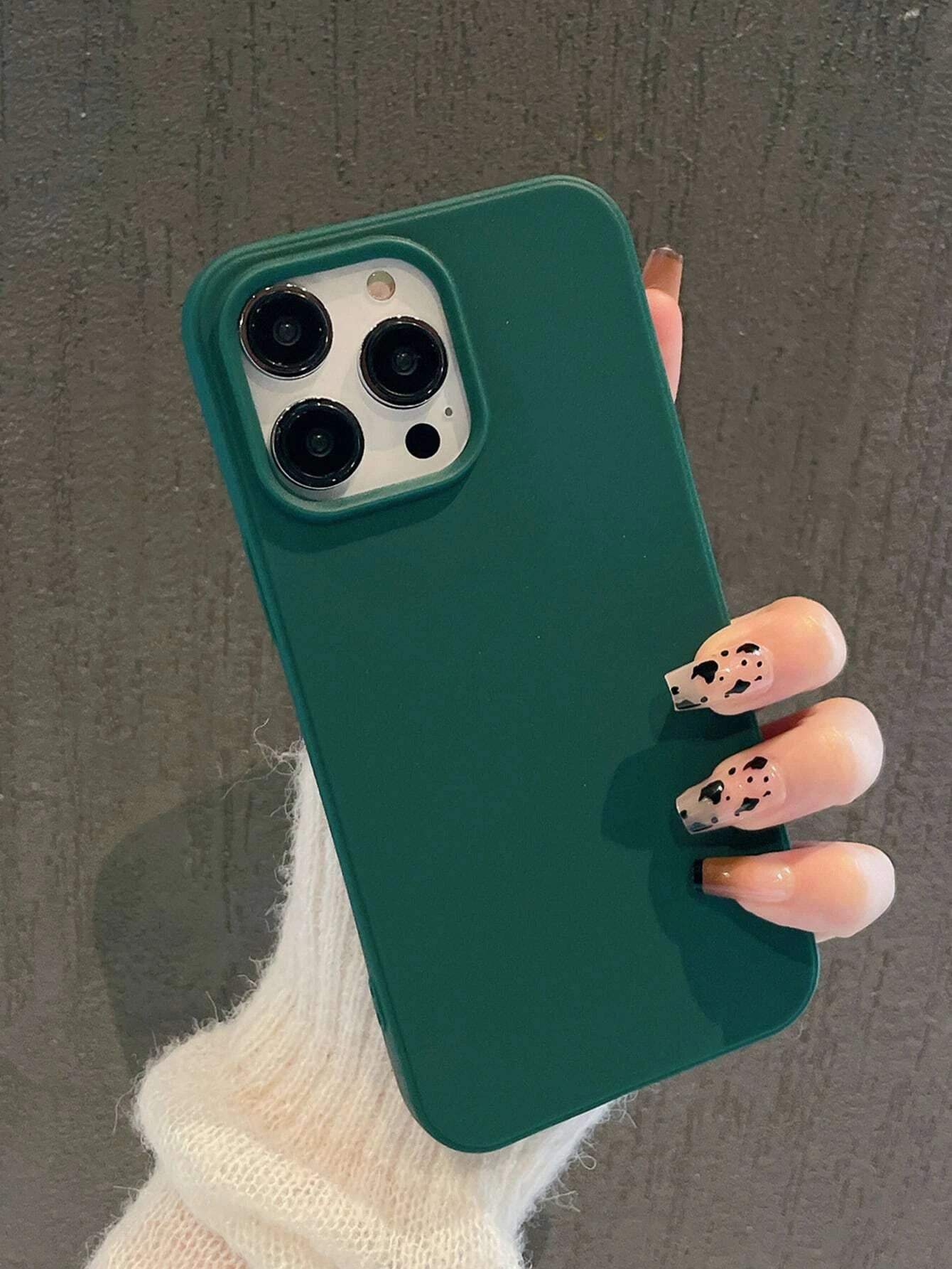 Large Pore Olive Green Candy Solid Color Phone Protective Case, Matte Creative Shockproof Phone Cover Compatible with Apple 11 12 13 14 15 16 plus 13 Pro Max XR 16 14 plus 14 Pro Max 13 Pro Mini Waterproof Anti-Fall Scratch Resistant